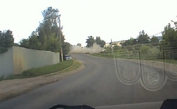 В Киреевском районе вылетевшая в кювет Toyota попала на запись с видеорегистратора 