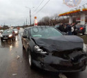 На ул. Рязанской в Туле снова произошло ДТП: Hyundai влетел в Nissan
