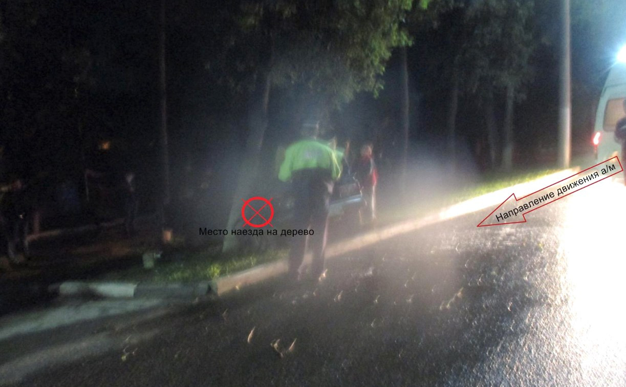 В Туле на улице Кирова пьяный водитель протаранил дерево