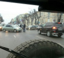 На пересечении пр. Ленина и ул. Пушкинской столкнулись четыре автомобиля 
