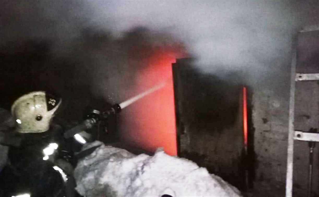 В Новомосковске 10 пожарных тушили заброшенное здание