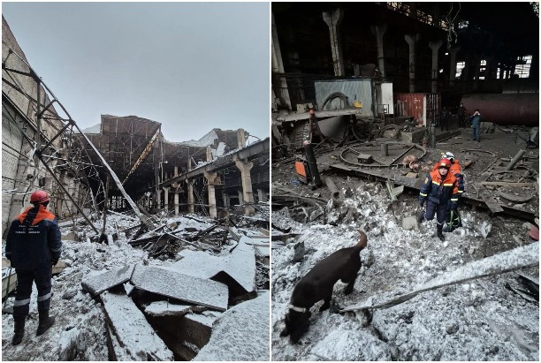 В Узловой собака нашла погибшего рабочего под завалами после обрушения крыши цеха 