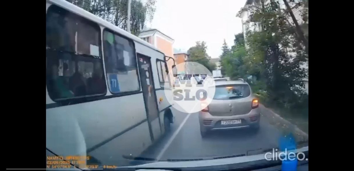 Водитель автобуса № 77 вылетел на встречку, едва не устроив лобовое