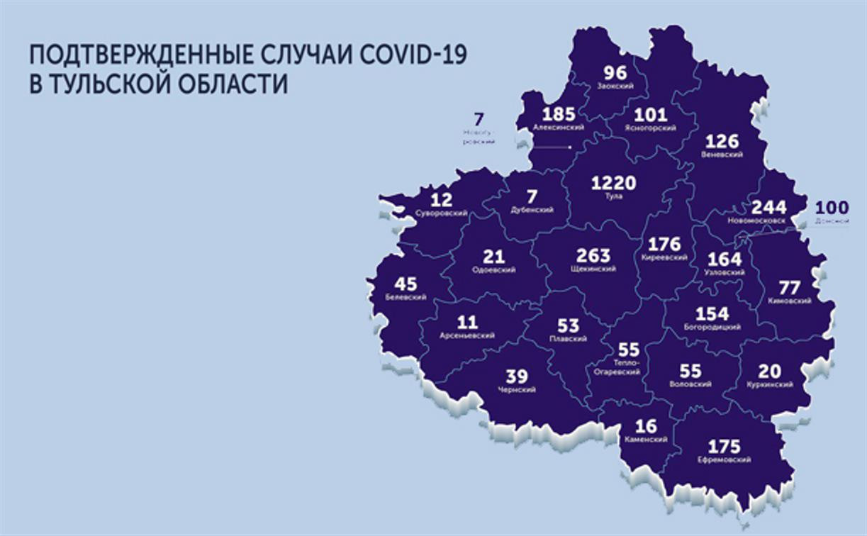 В каких городах Тульской области есть коронавирус: карта на 27 мая