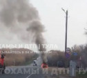 На трассе «Крым» под Тулой сгорел Samand