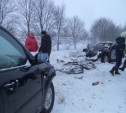 В Щекинском районе в результате ДТП загорелся автомобиль 