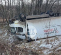 В Алексинском районе перевернулся грузовик