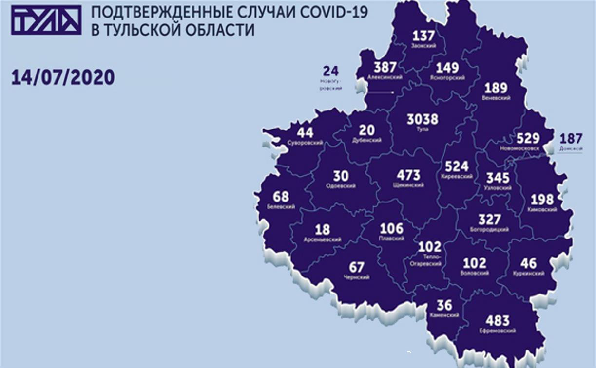 В каких городах Тульской области есть коронавирус: карта на 14 июля