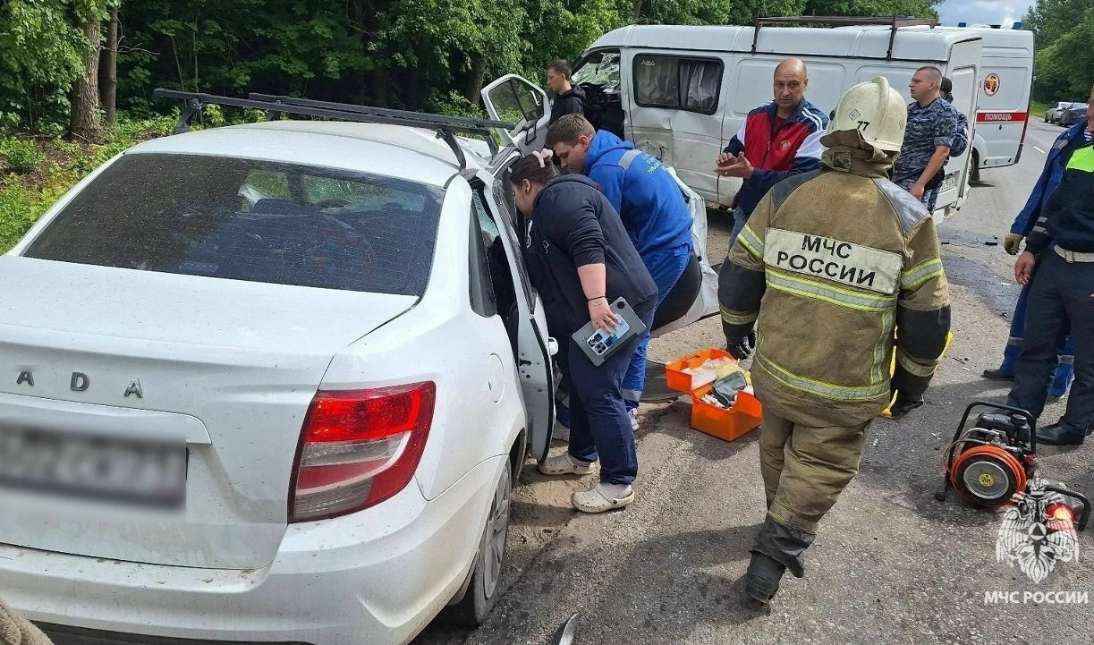 Трое взрослых и двое детей госпитализированы после ДТП в Узловском районе