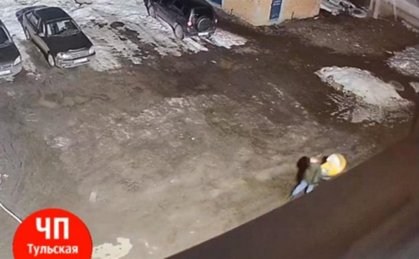 В Кимовске маму с ребёнком едва не пришибло глыбой льда: видео