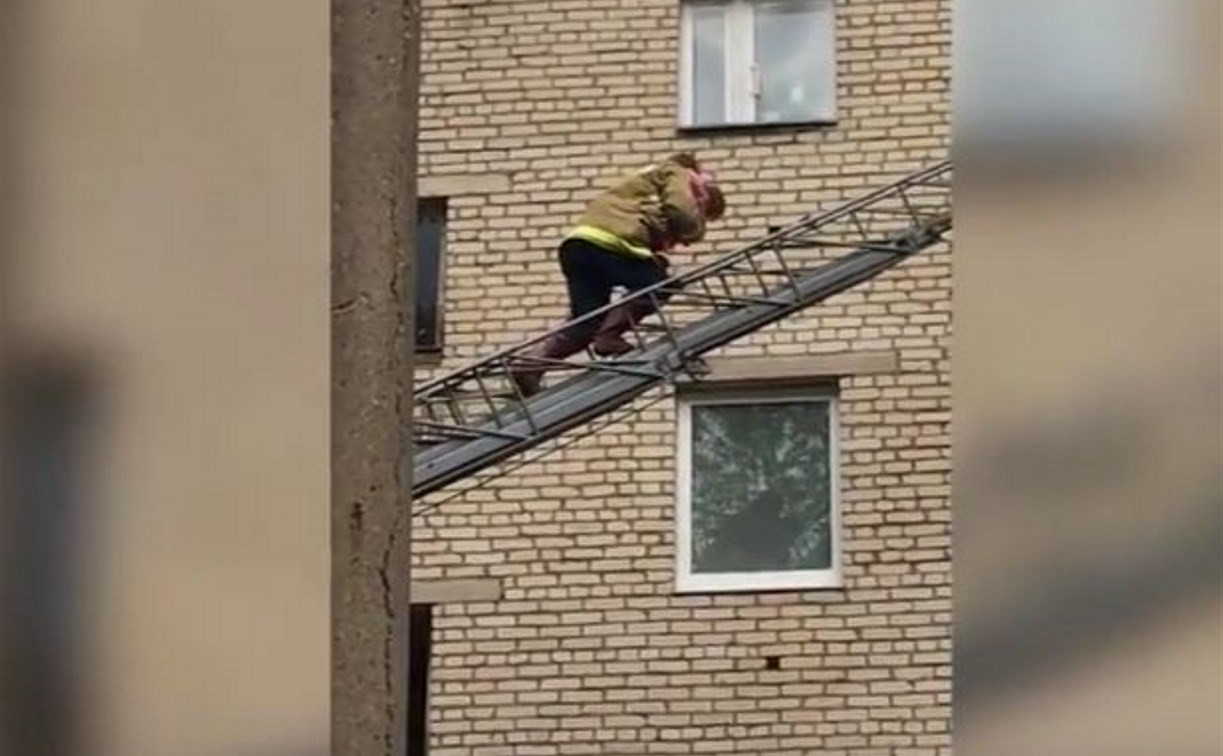 Как спасали выпавшую из окна девочку в Алексине: видео