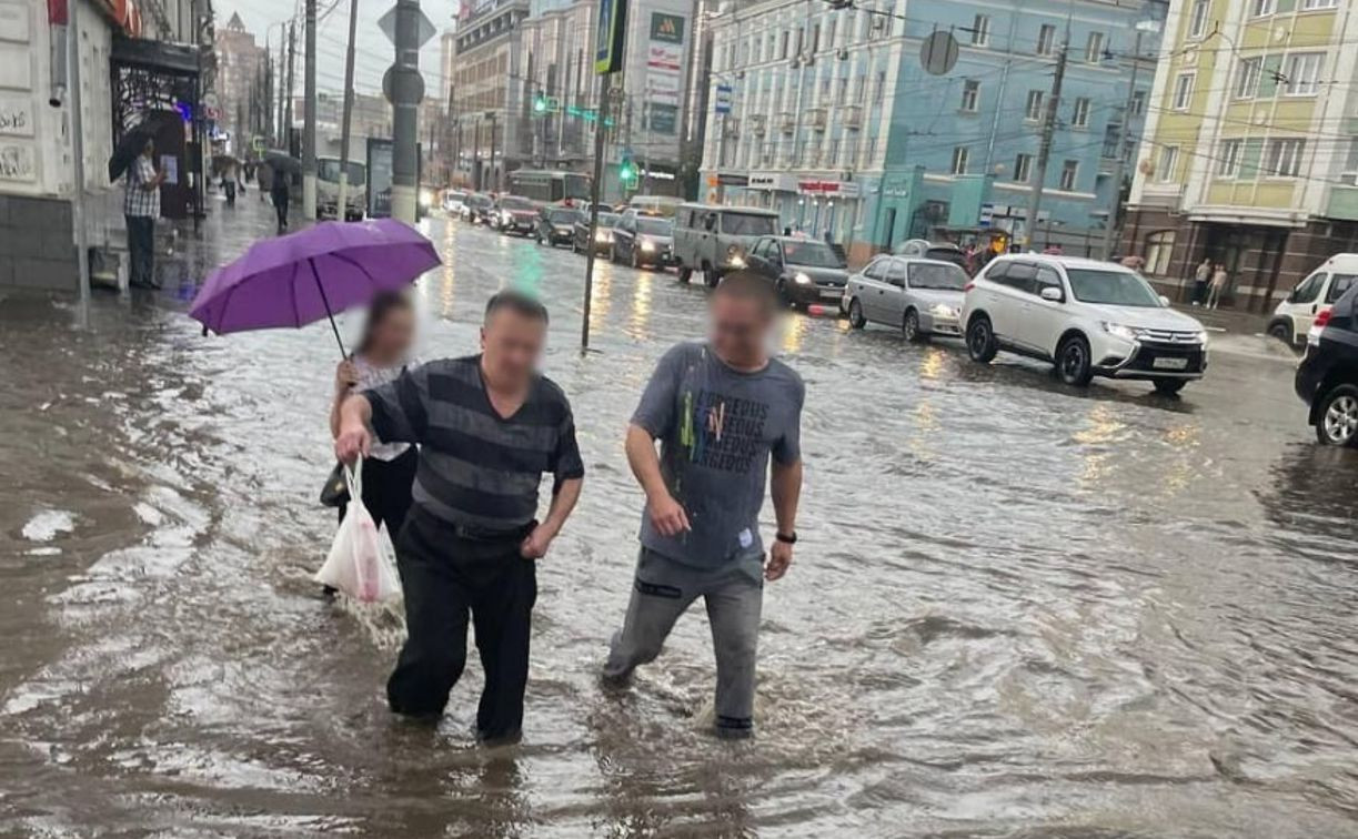 Тульские ливневки не выдержали очередное испытание проливным дождём