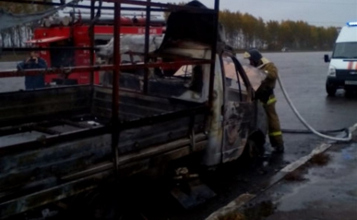 На трассе «Дон» в Киреевском районе сгорела грузовая «Газель»