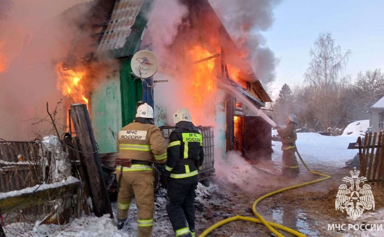 В д. Улановке Киреевского района дотла сгорел жилой дом