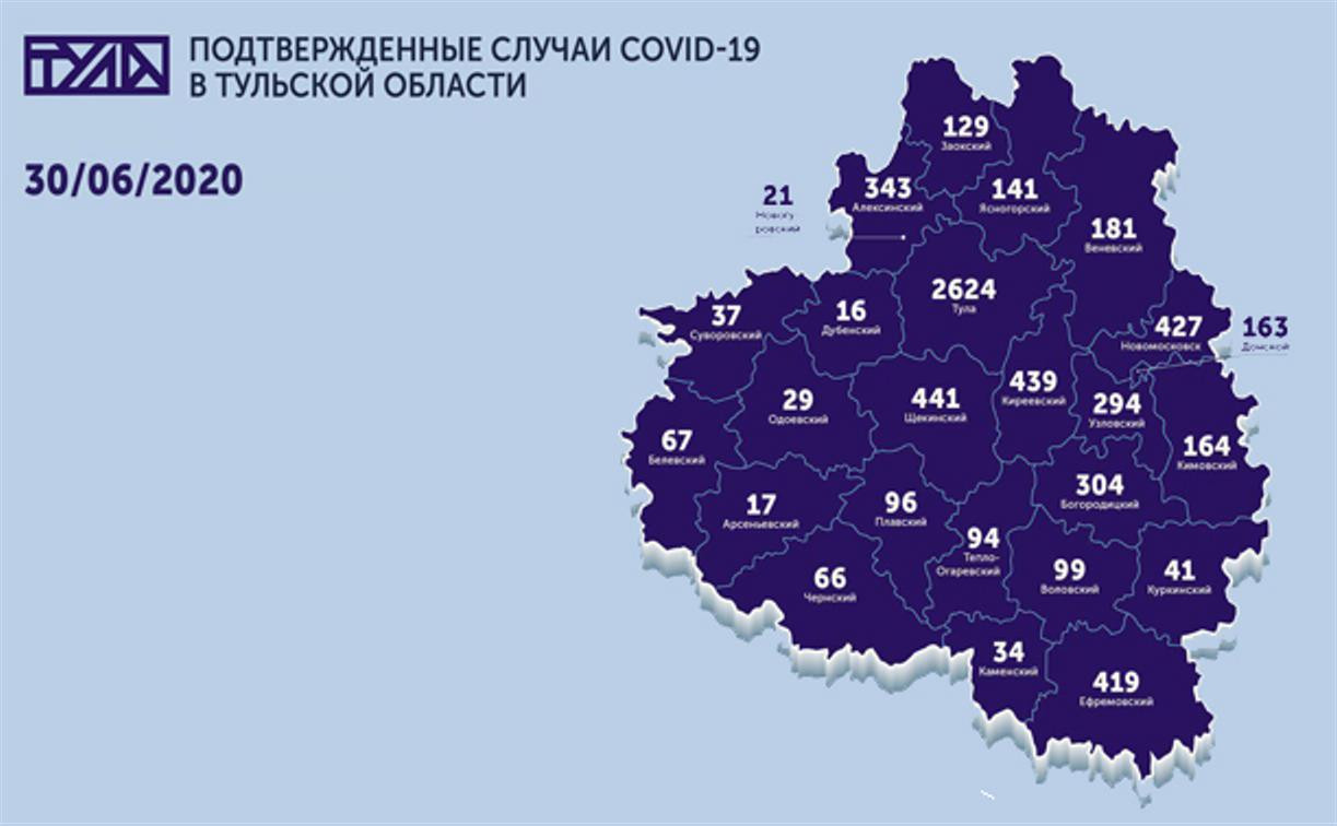 В каких городах Тульской области зарегистрирован коронавирус: карта на 30 июня