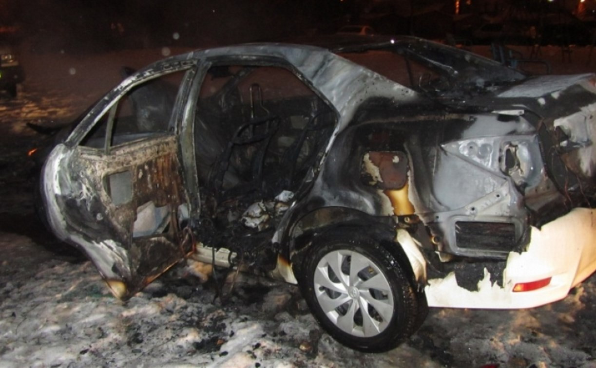 В Киреевском районе угнанную «Тойоту» нашли сгоревшей