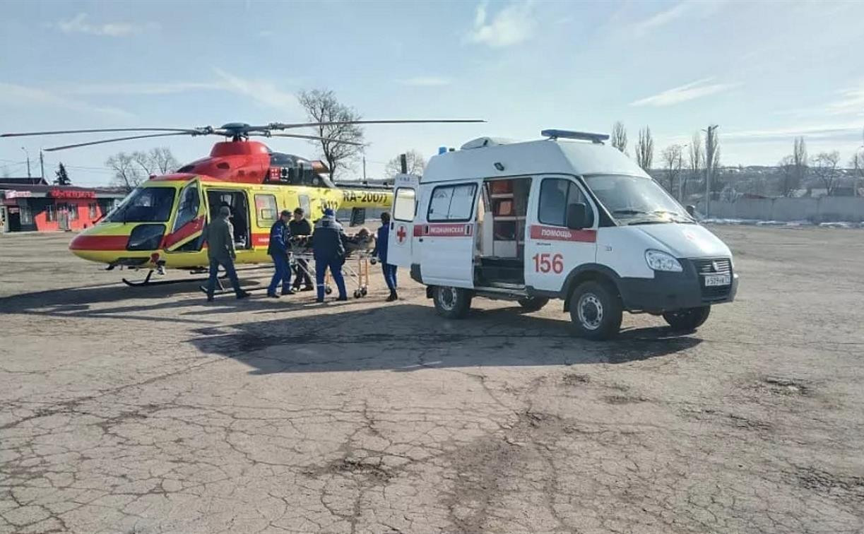 Вертолет санавиации доставил в Тулу пациента с сильными ожогами