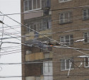 Из-за снегопада на проспекте Ленина загорелись троллейбусные провода