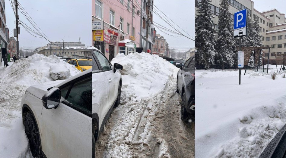 Туляки возмущены состоянием платных парковок, заваленных снегом