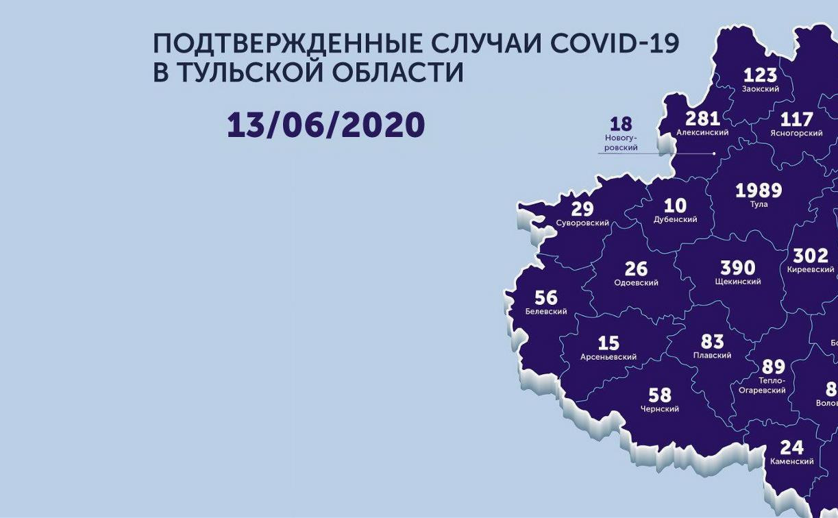 В каких городах и селах Тульской области есть COVID-19: карта на 13 июня