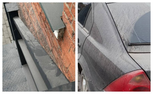 Машины и здания под толстым слоем пыли: тулячка пожаловалась на странный выброс возле «Ликерки»