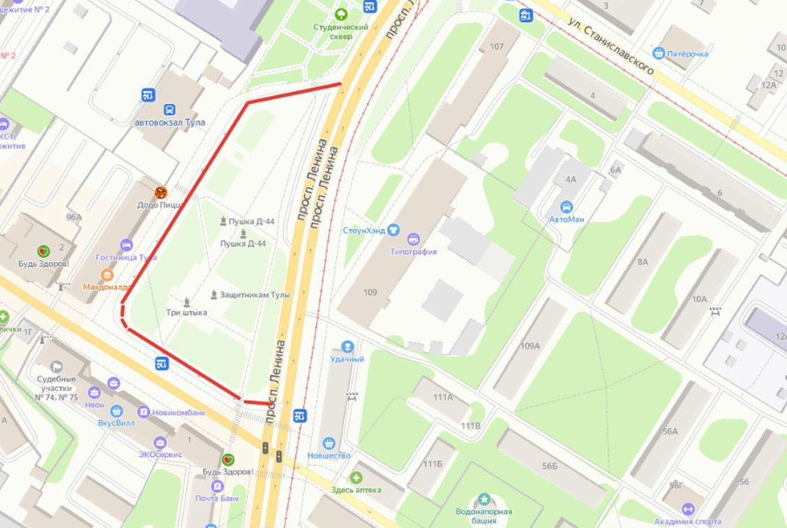 В Туле 17 ноября ограничат движение транспорта на площади Победы