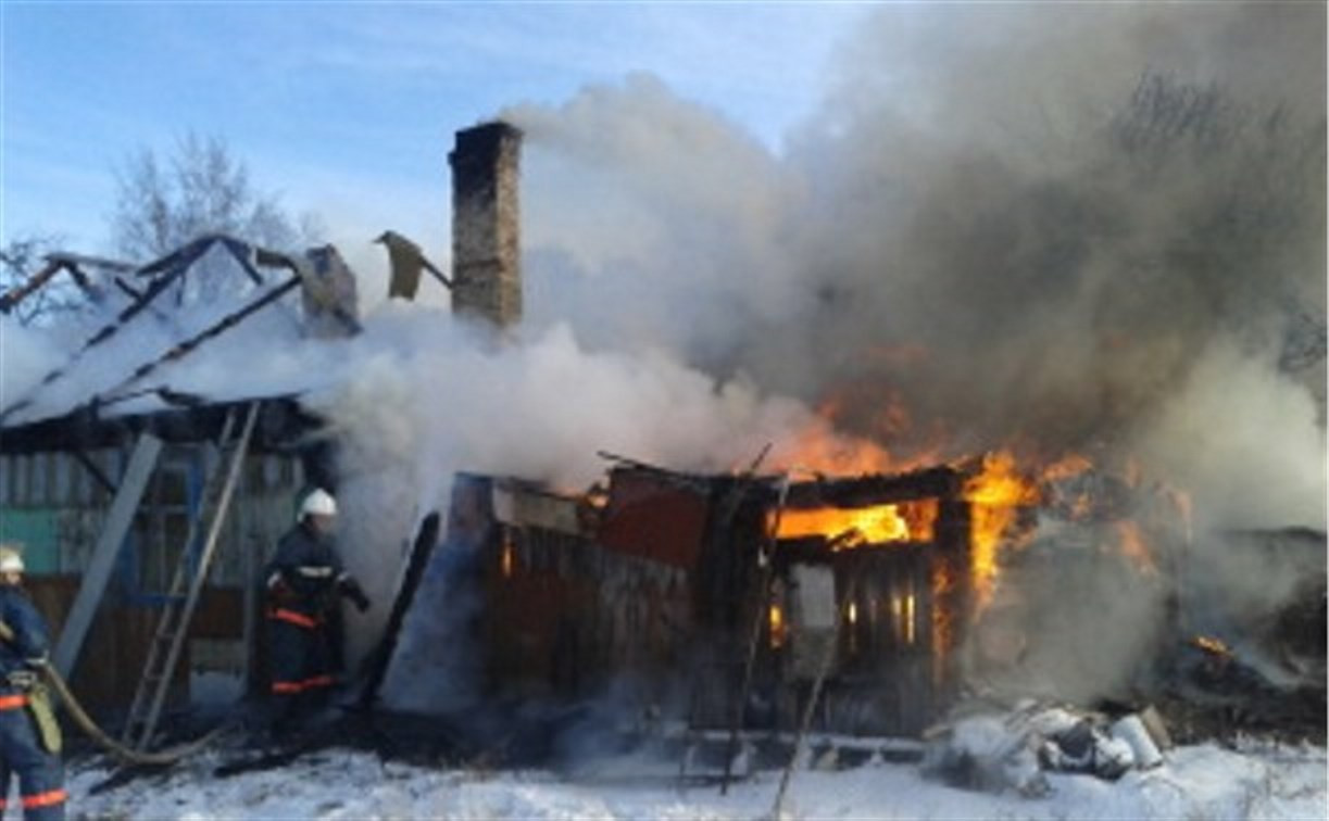 В Новомосковске сгорел жилой дом