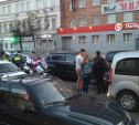 В Туле на улице Октябрьской мотоциклист попал в тройное ДТП