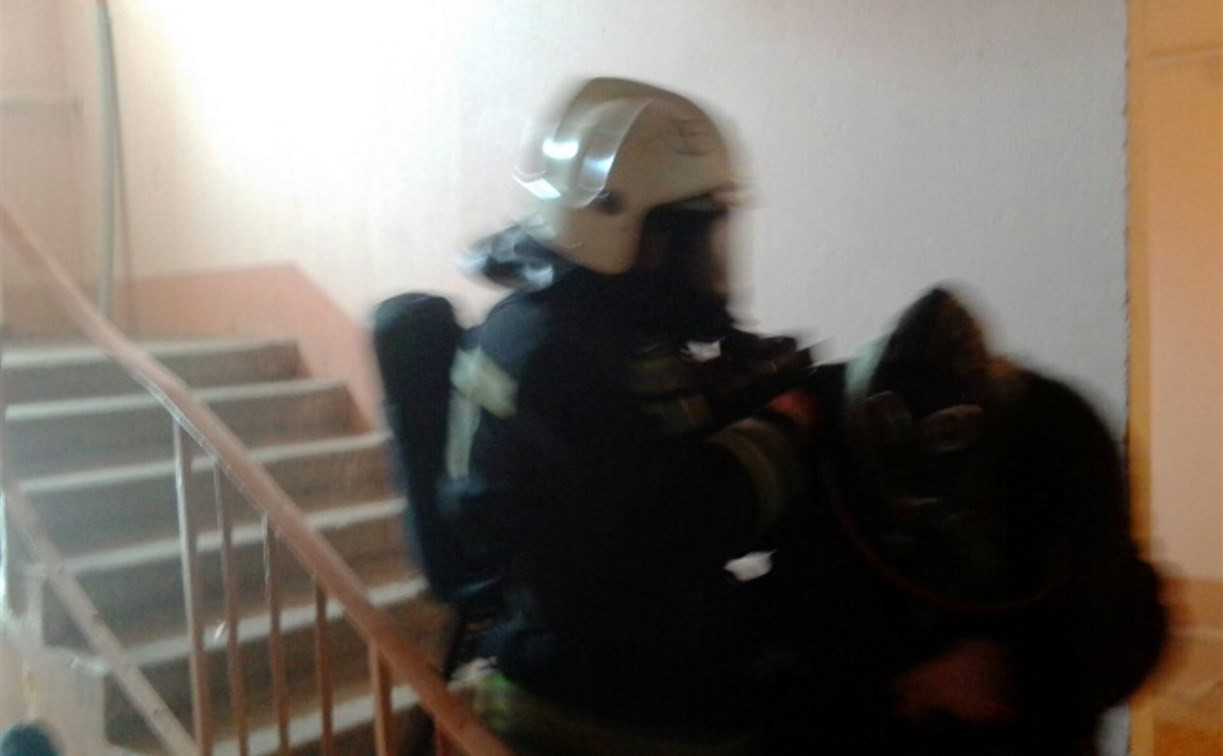 Тульские пожарные спасли 8 человек из горящей девятиэтажки в Мясново