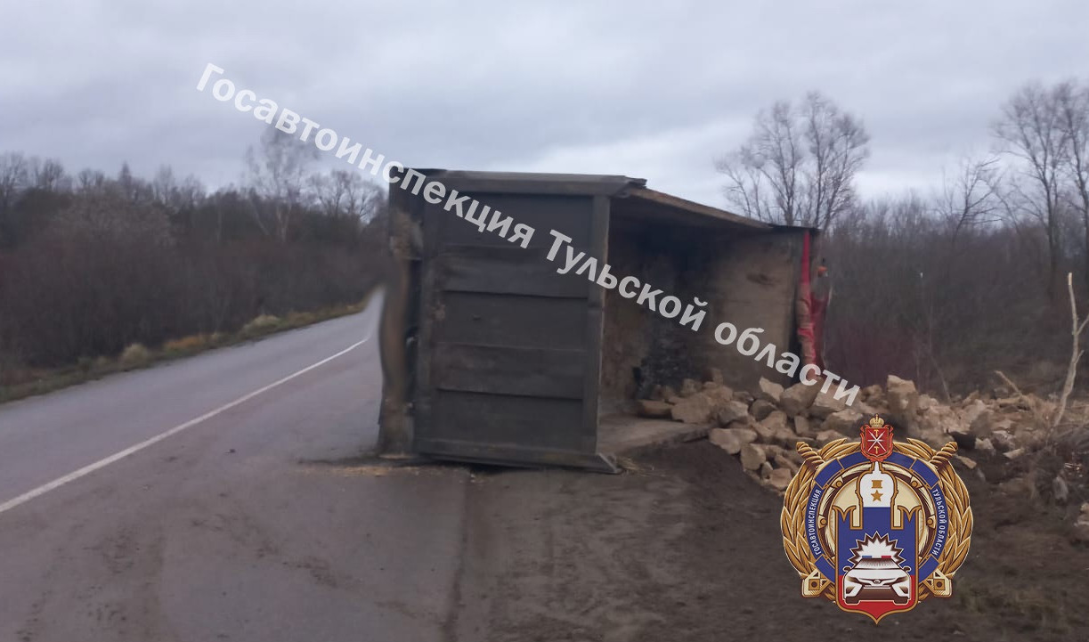 В Дубенском районе на трассе перевернулся грузовик 