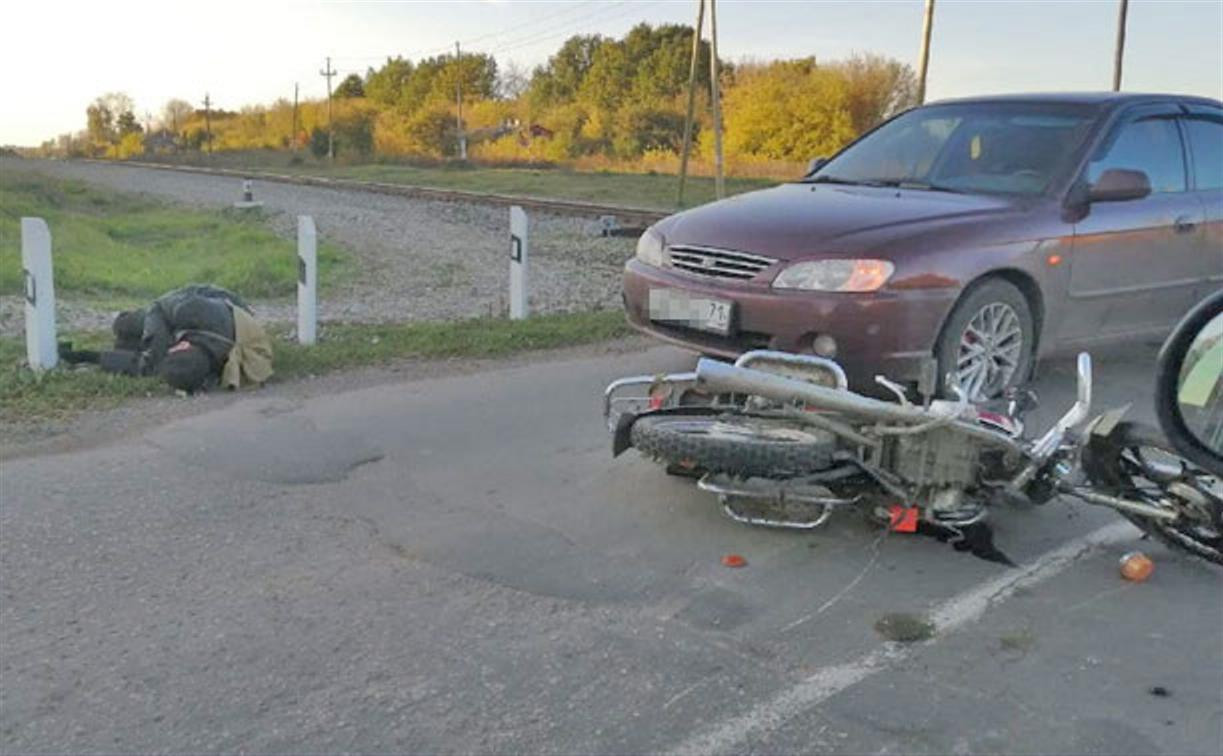 В Донском пьяный мотоциклист попал в ДТП на железнодорожном переезде