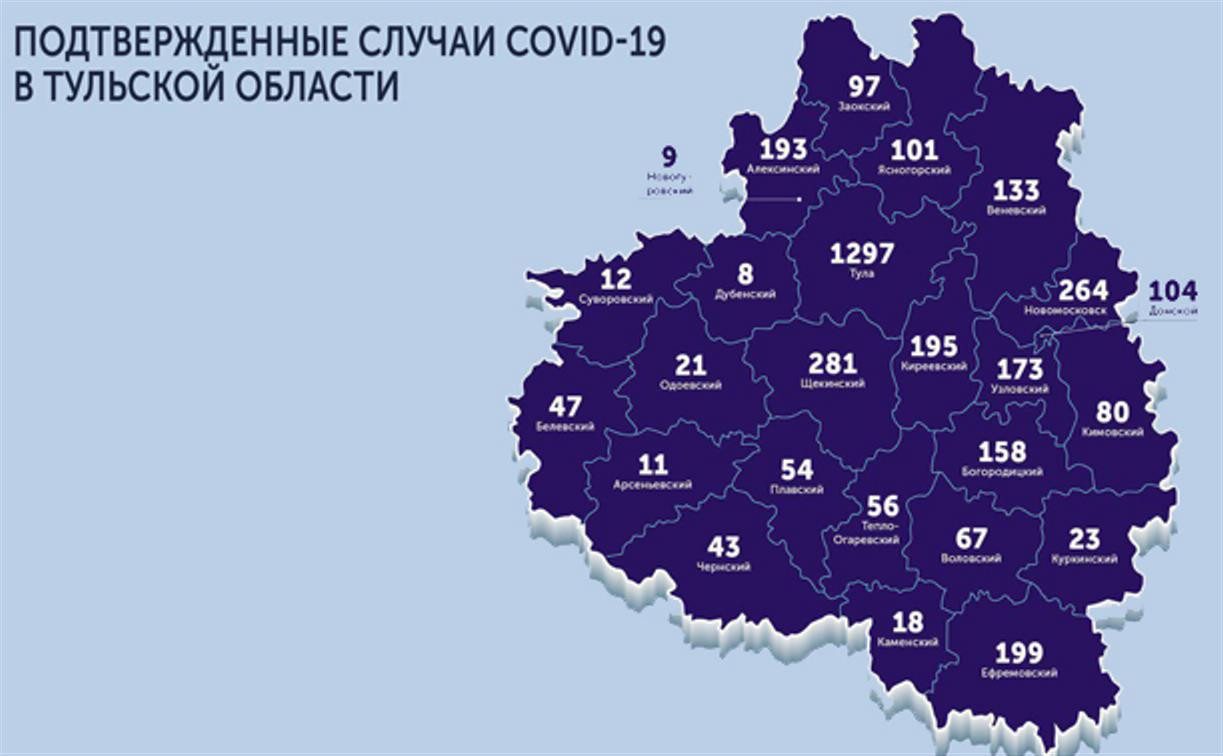 В каких городах Тульской области есть коронавирус: карта на 29 мая