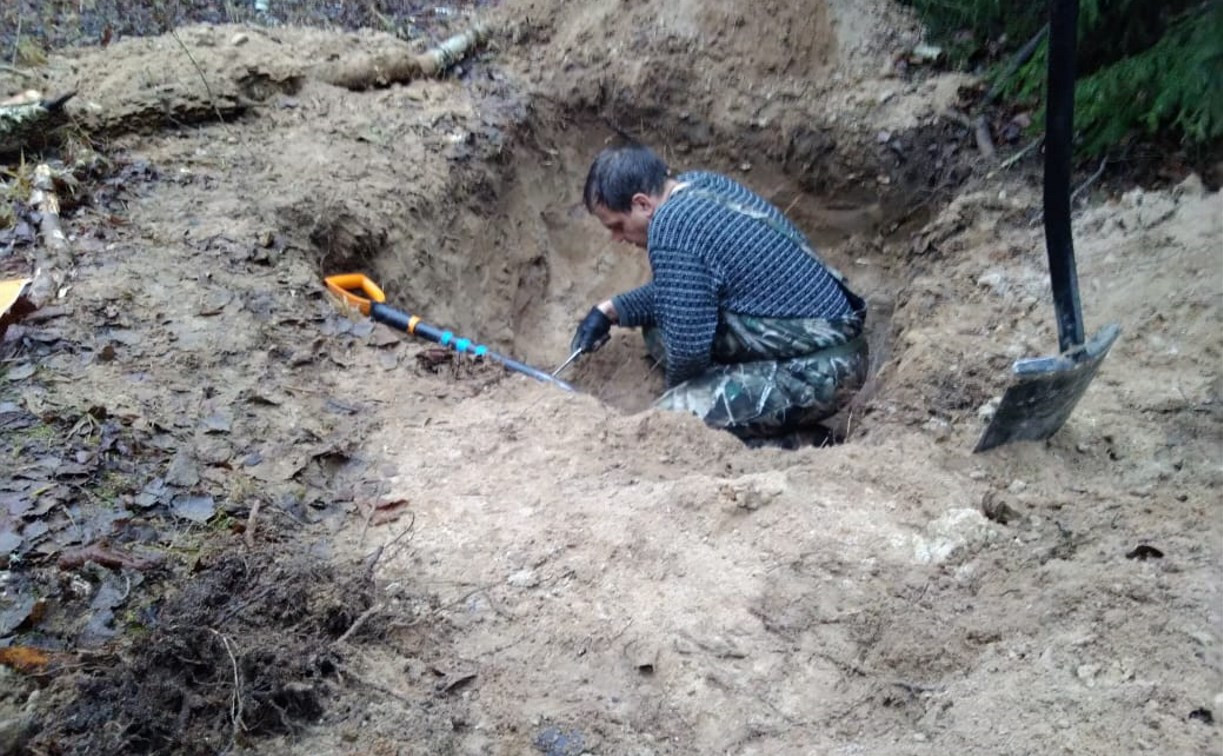 В Тульской области поисковики обнаружили захоронение бойцов Красной Армии