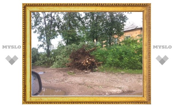 Алексин накрыло ураганом