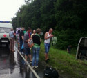 В Тульской области на М2 «Крым» перевернулся пассажирский автобус