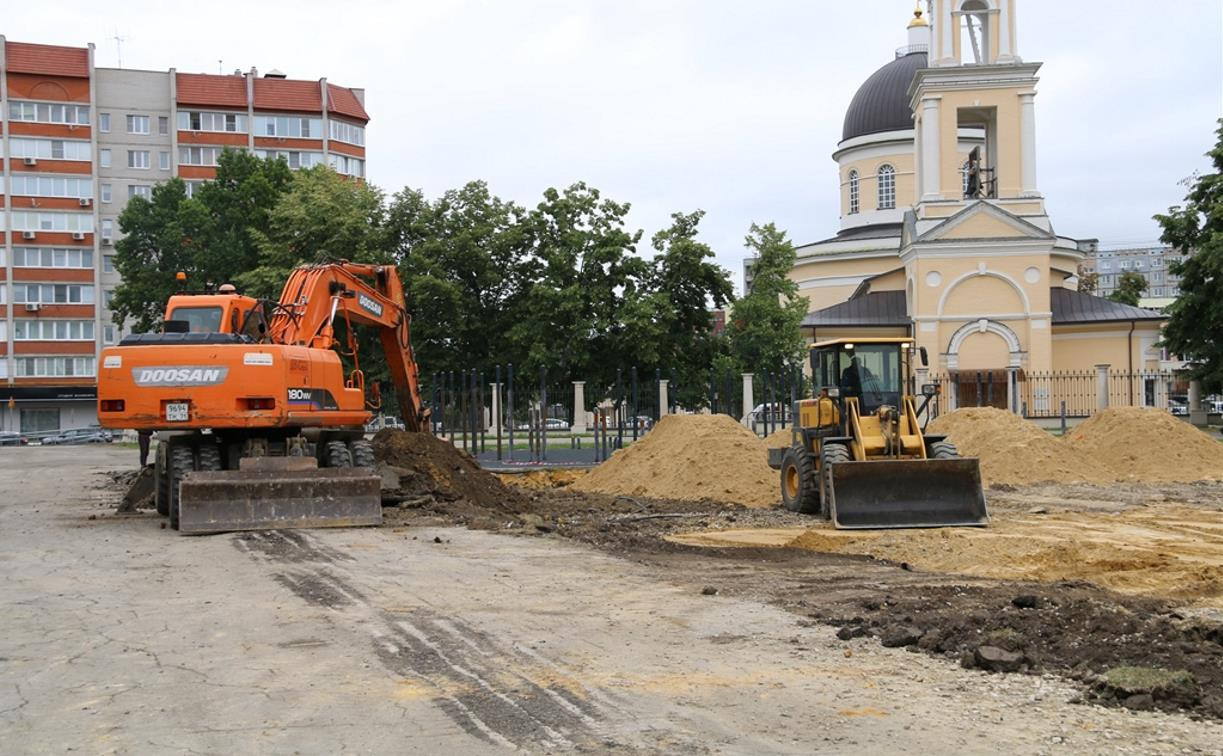 В Туле на ул. Демонстрации строят Центр уличного баскетбола