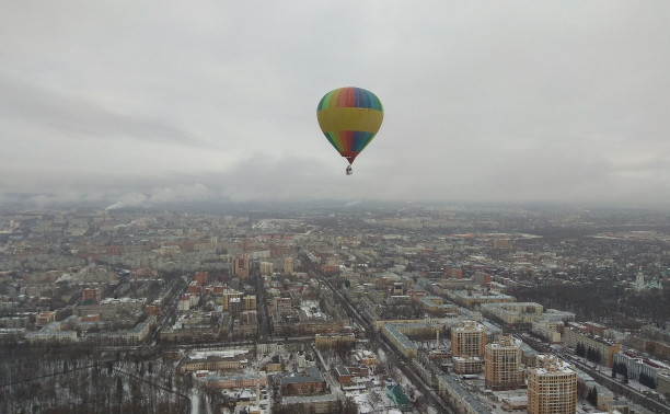 Тульские воздухоплаватели сфотографировали рождественскую Тулу с высоты птичьего полета