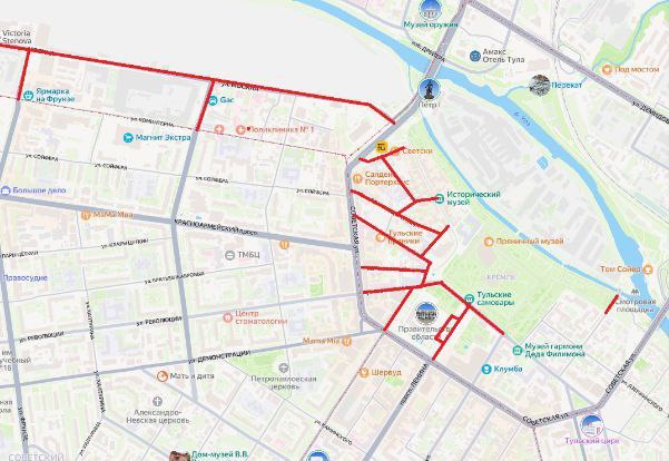 В Туле ограничат движение транспорта из-за забега «Ночная Тула»