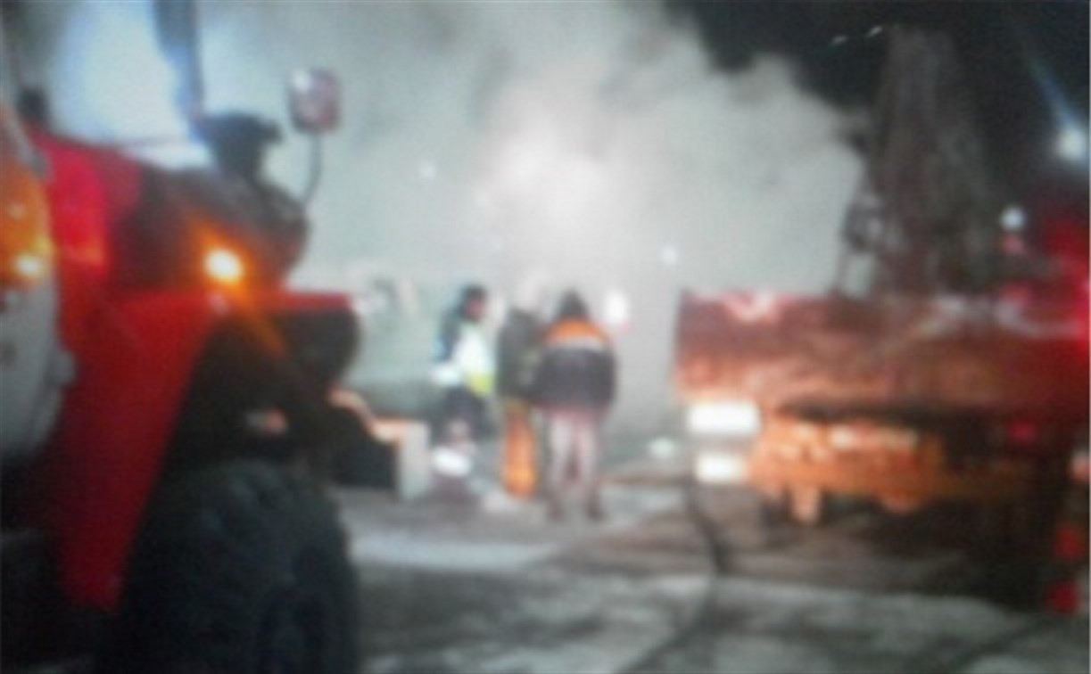 В Ефремовском районе сгорел грузовик