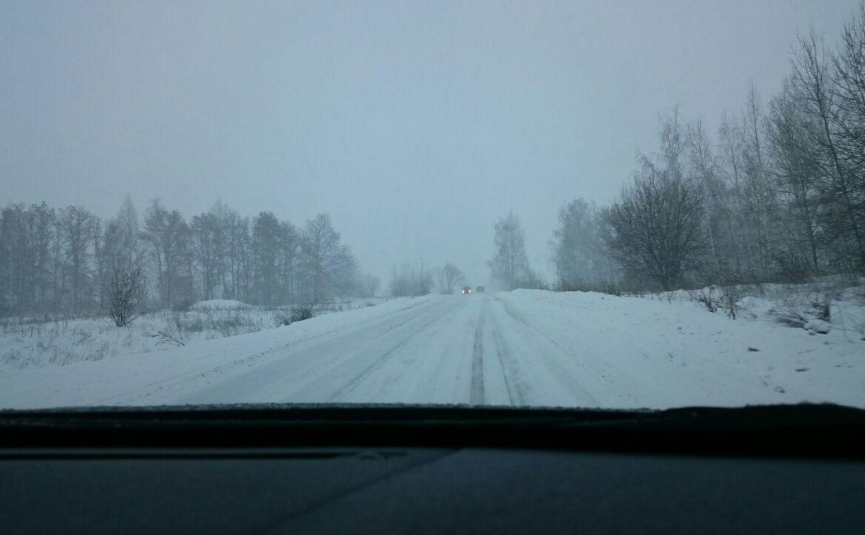 Трассы в Тульской области не чистят от снега