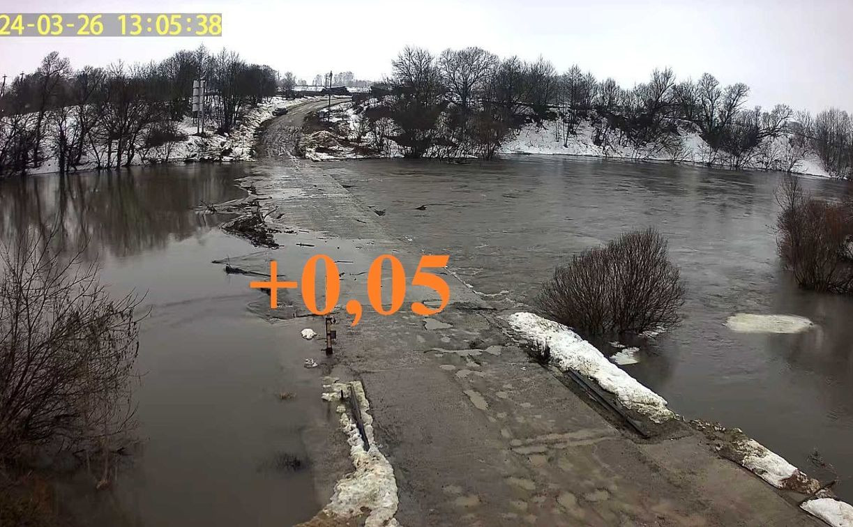 В Тульской области Ока затопила мост: жителей переправляют к домам на лодках