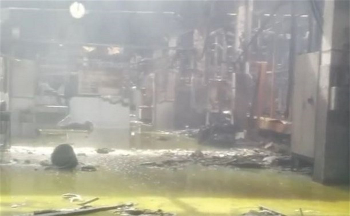 Цех «Туламашзавода» после пожара засняли на видео
