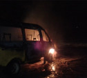 Рано утром в Новомосковске сгорела пассажирская «Газель»