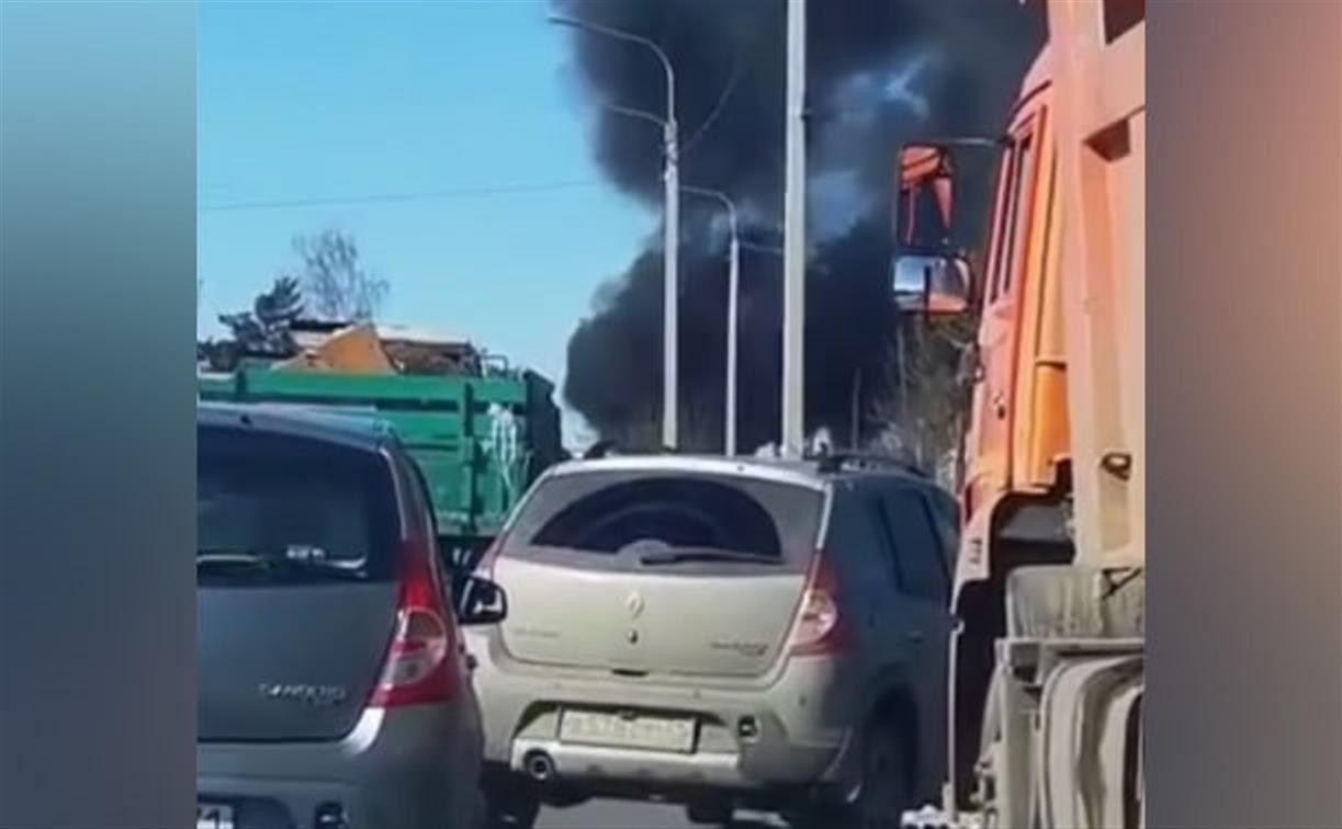 В Барсуках сгорел рейсовый автобус