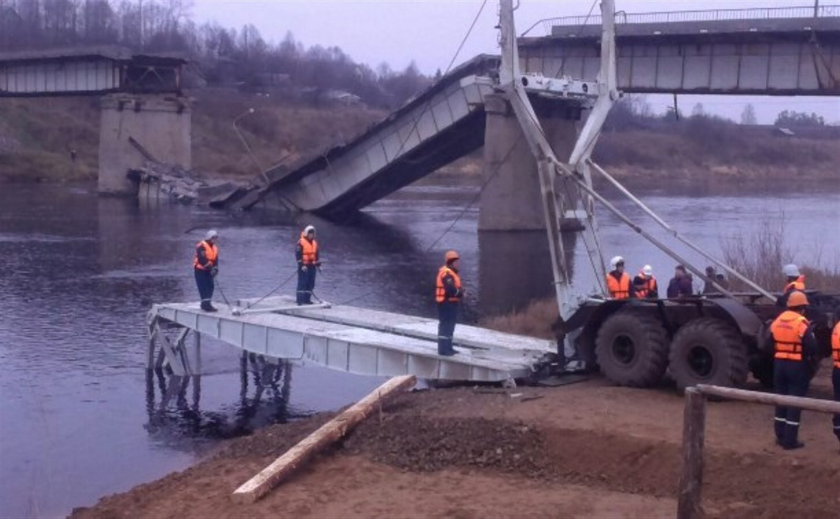 Тульские спасатели приступили к монтажу моста в Архангельской области