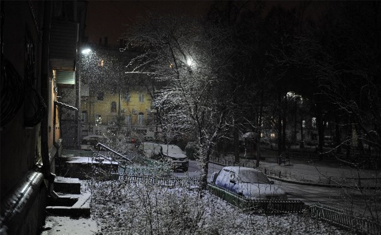 Тулу накрыл снегопад