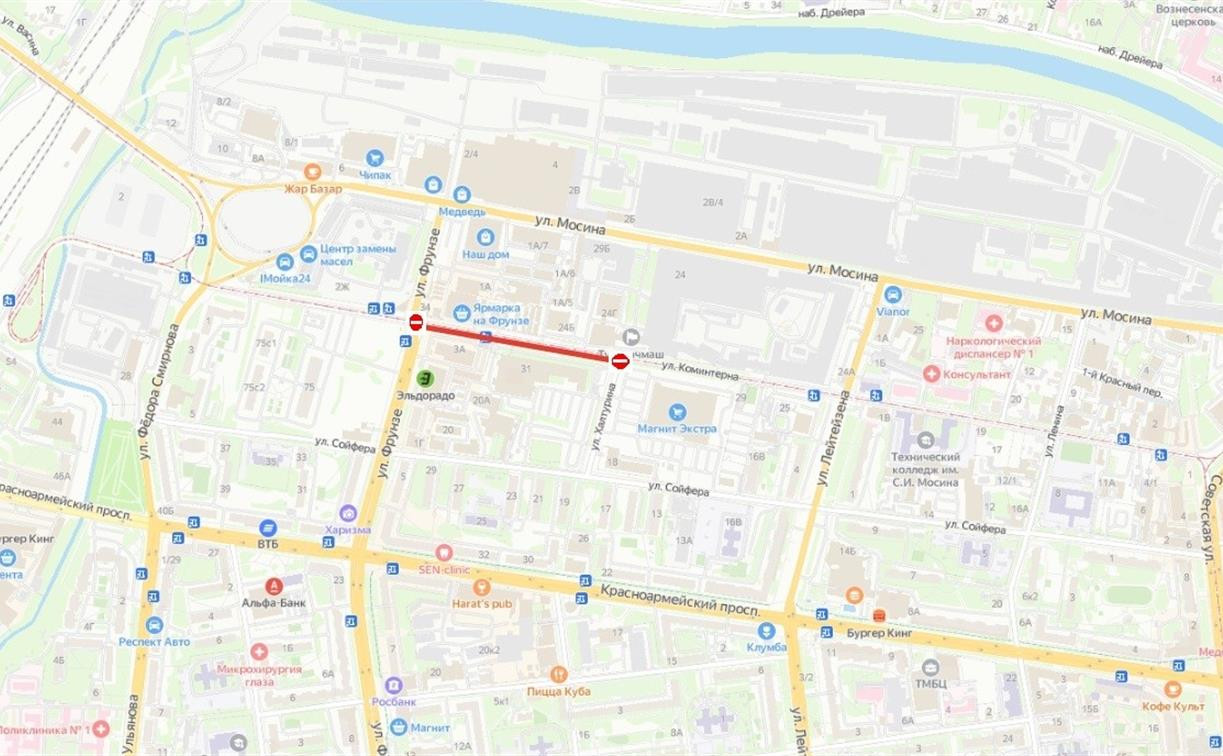 Из-за ремонта трамвайных путей часть улицы Коминтерна закроют на два дня