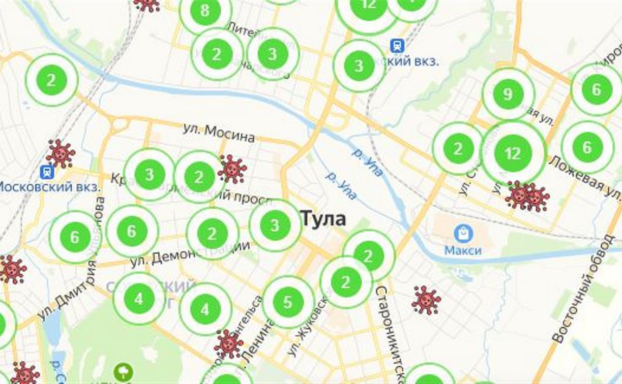 По каким адресам в Туле и области есть COVID-19: интерактивная карта