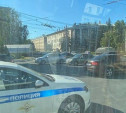 На пр. Ленина пробка из-за ДТП с троллейбусом