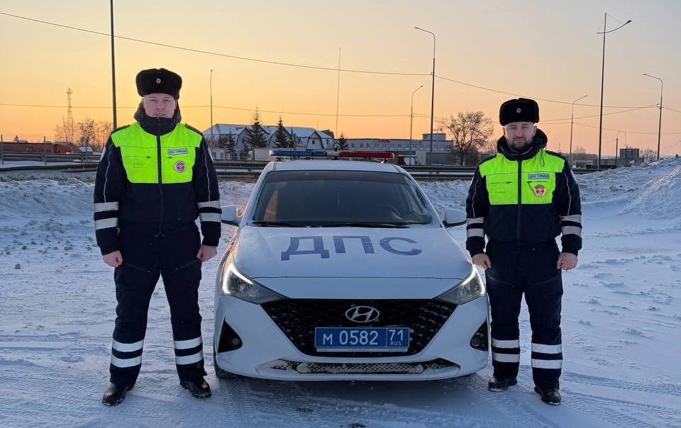 Тульские гаишники помогли замерзающим на трассе людям